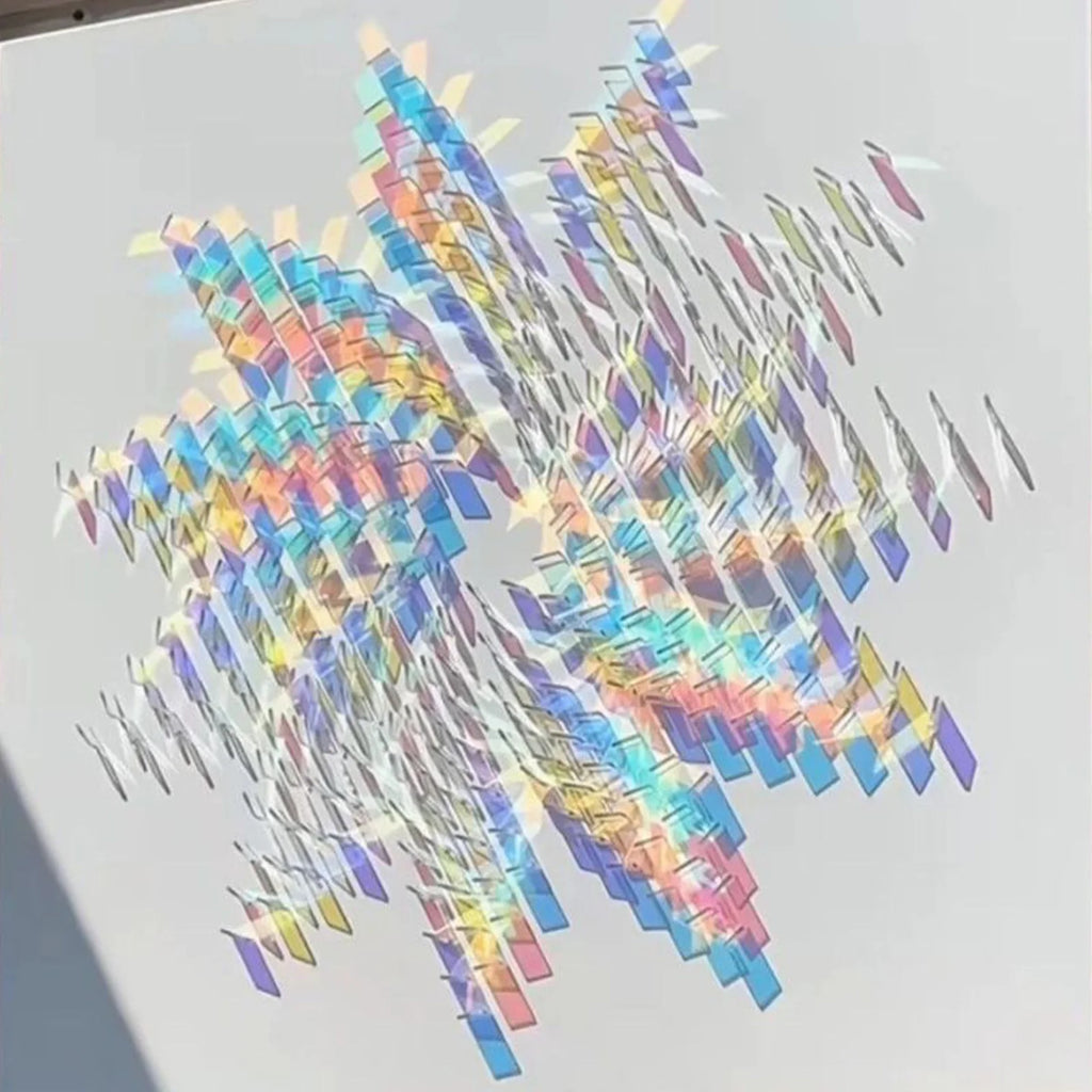 50/100Pcs Rainbow Holographic Acrylic Squares – DIY Decor Acrylic Craft Tiles Nixie