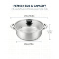 Stainless Steel Non-Stick Soup Pot – 26cm Double Bottom Pan Soup & Stock Pot Nixie 1 PC
