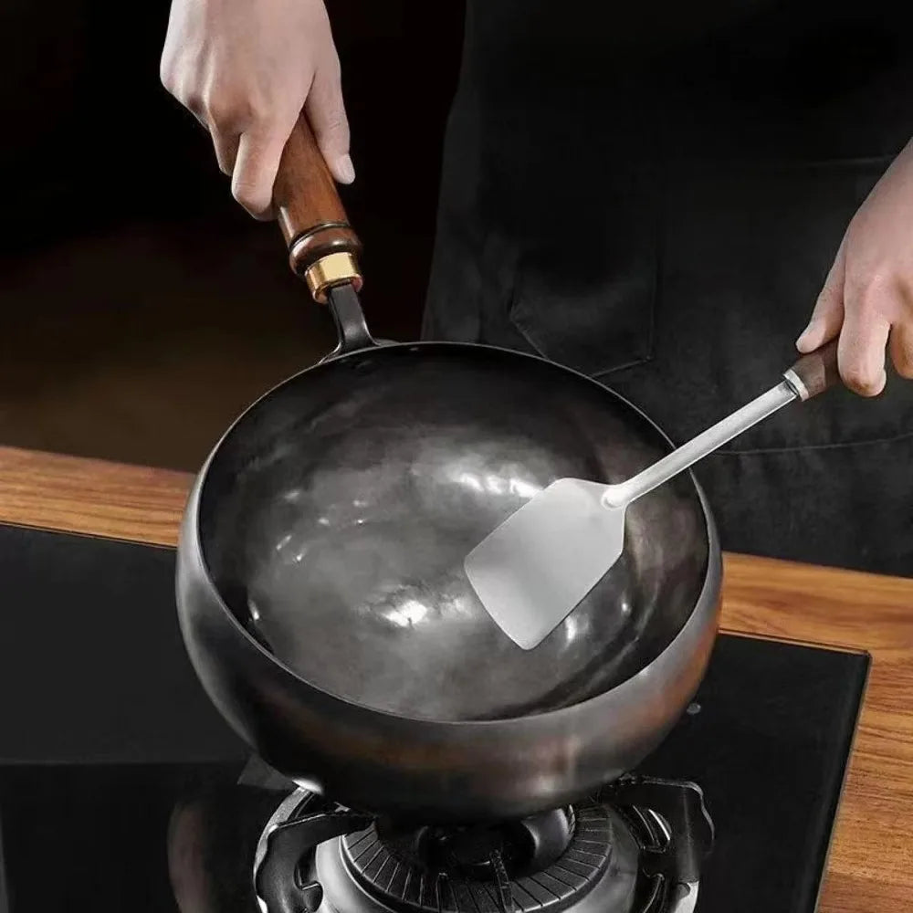 9.5" Carbon Steel Nonstick Wok Pan – Gas & Induction Carbon Steel Wok Nixie