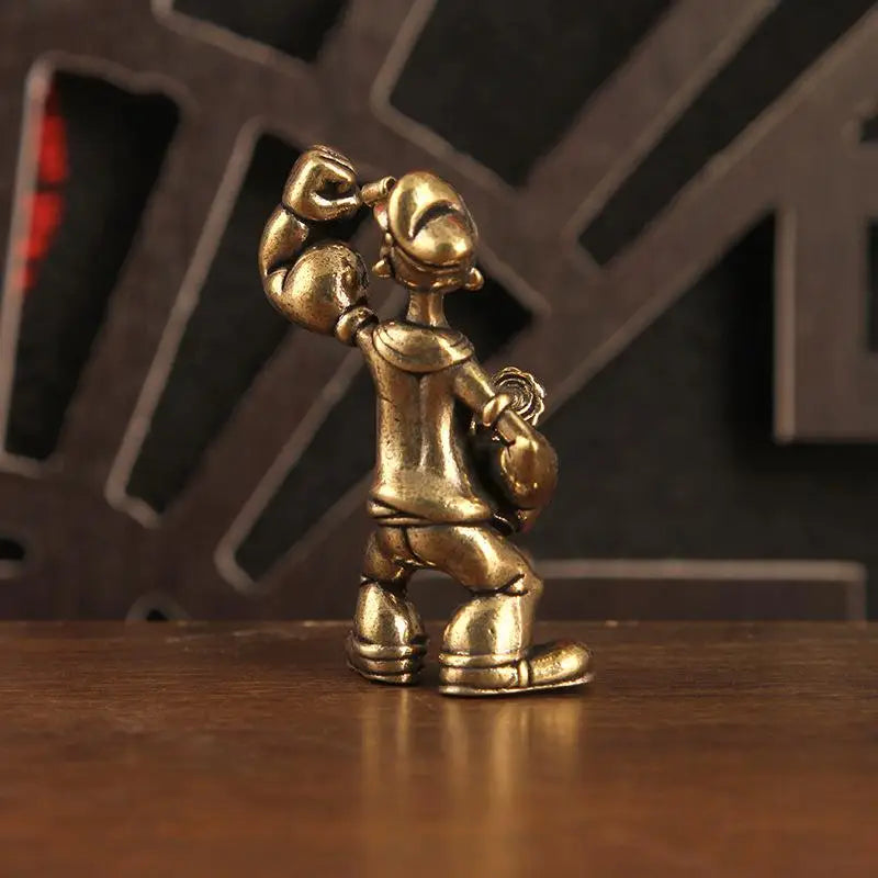 Popeye Sailor Man Brass Figurine Desk Decor Ornament 1-2PCS Brass Collectible Figurine Nixie
