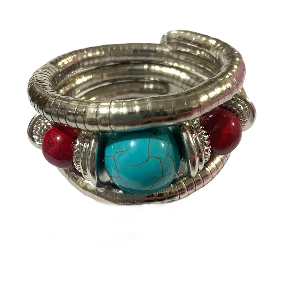 Snake Bangle Stackable Multi-Layer Bracelet Gold & Silver Alloy
