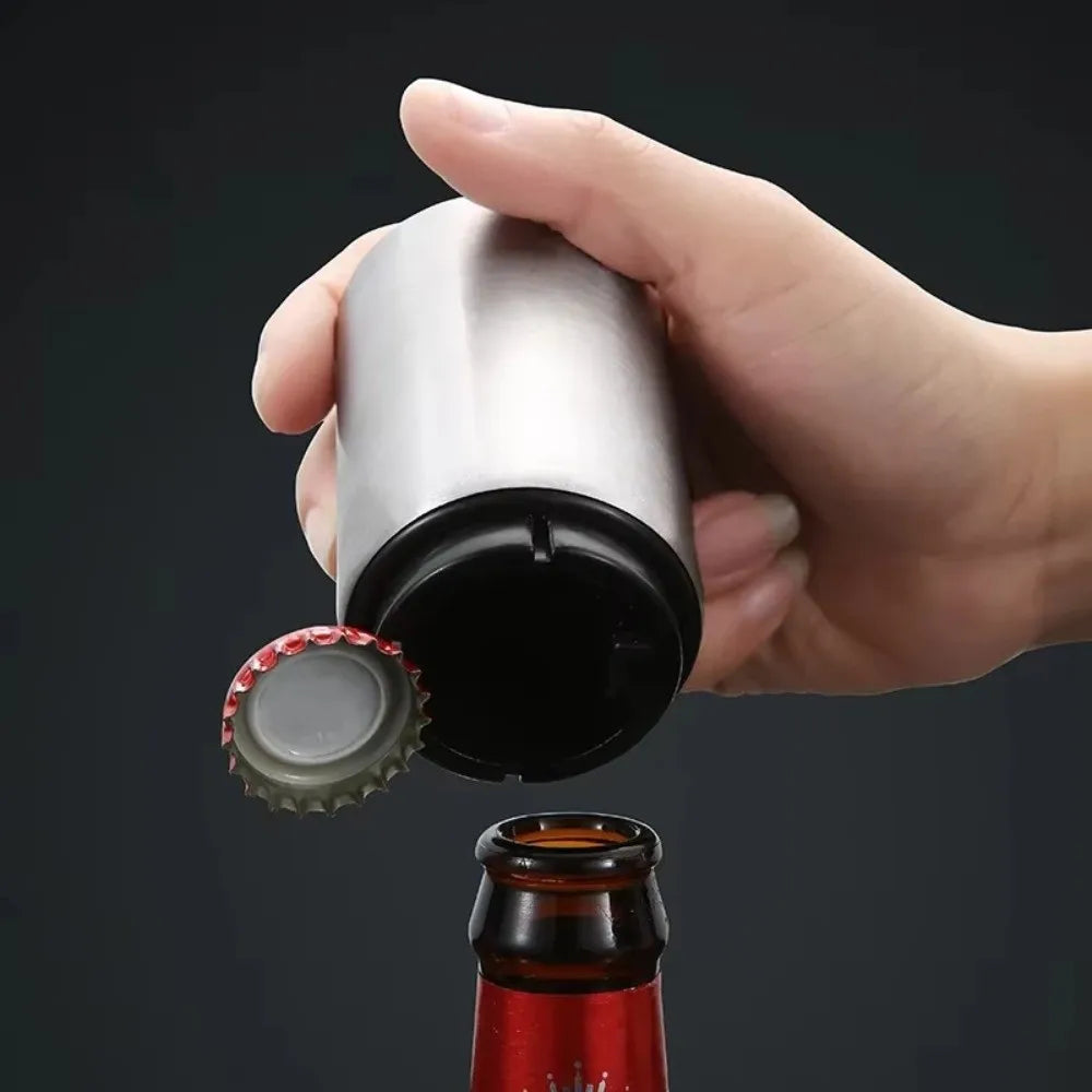 Stainless Steel Push-Down Beer & Soda Bottle Cap Opener