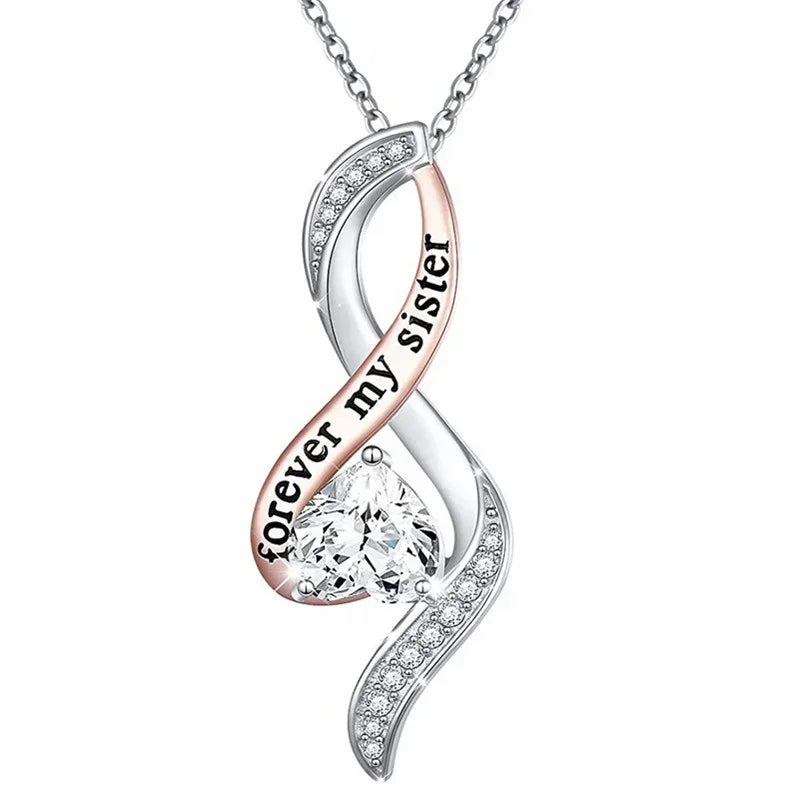 Love Heart Silver Pendant Necklace – Sister Mother Friend Gift Pendant Necklace Nixie Default Title