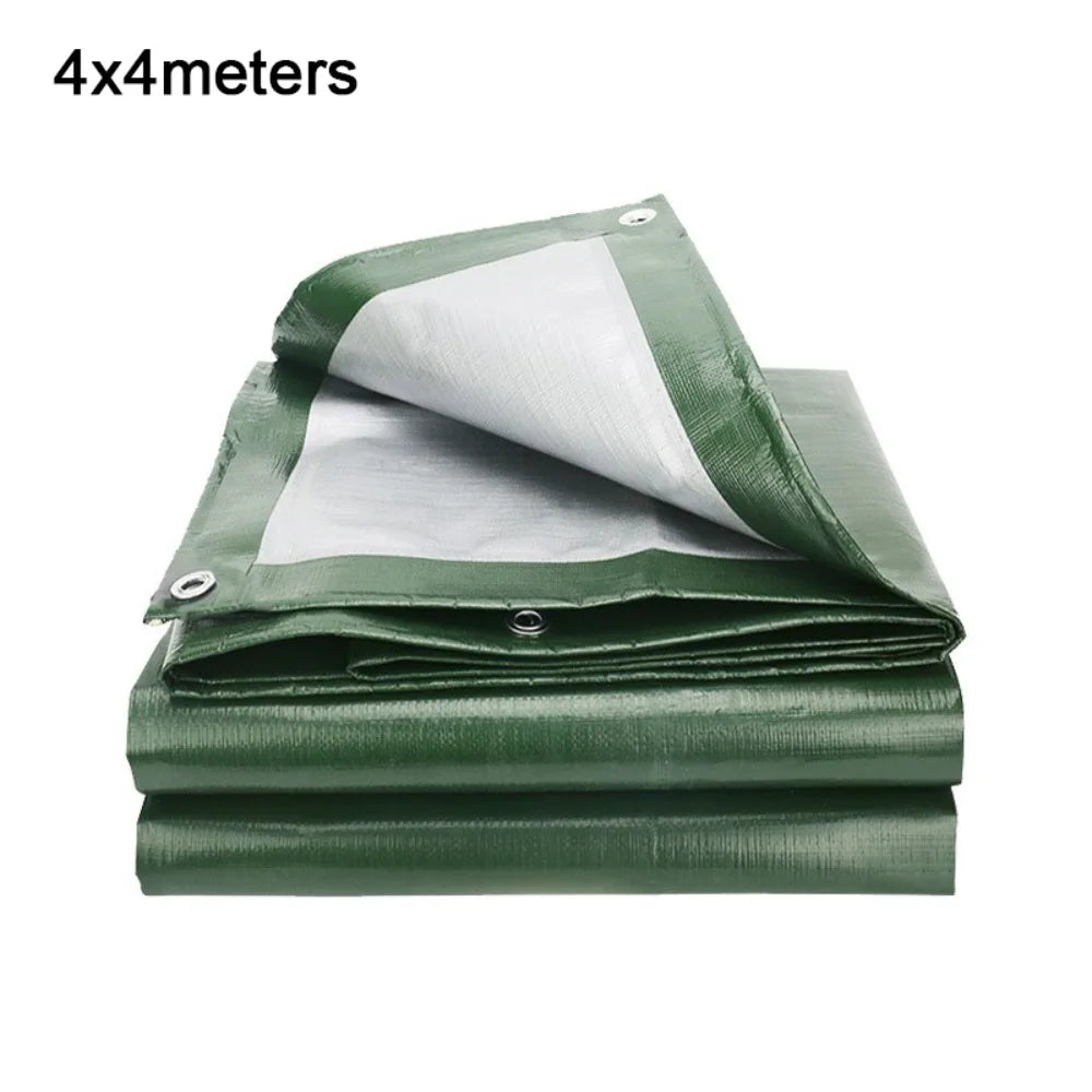 Green PE Waterproof Tarpaulin UV Resistant Cover with Eyelets Waterproof Tarpaulin Cover Nixie 4x4 meters