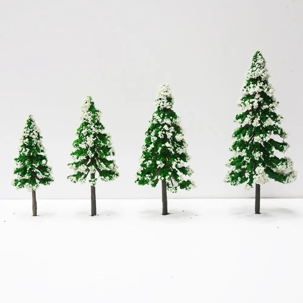 5pcs Mini Snow Pine Model Trees – 6 Sizes Christmas Decor Miniature Model Trees Nixie 5cm