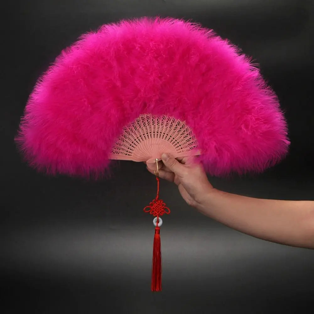 Foldable Marabou Feather Fan – 1920s Gatsby Flapper Costume