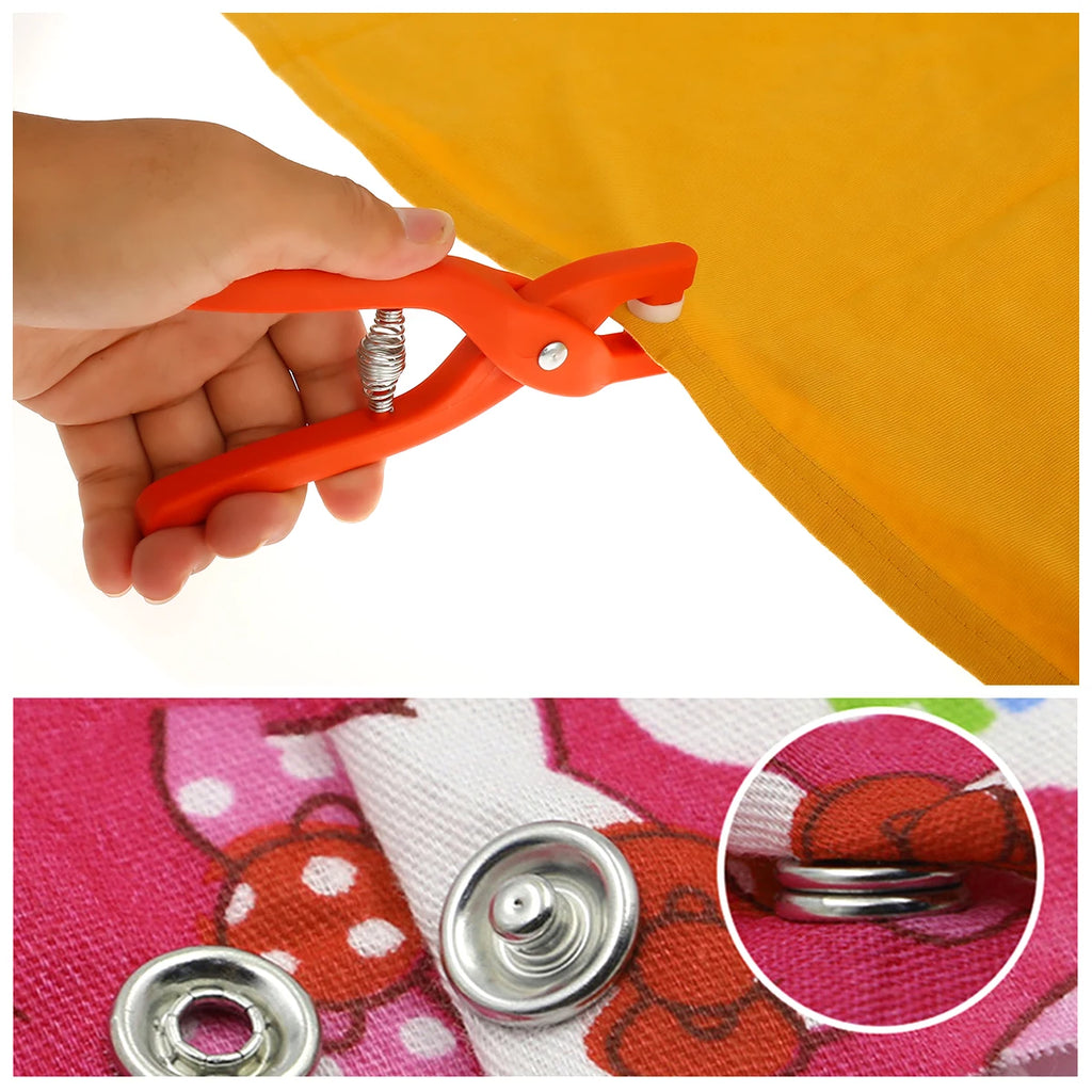 Snap Button Kit 200pcs with Manual Pliers – Stainless Steel Studs Snap Button Kit Nixie