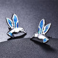 Bird Stud Earrings Set – 2 Pairs Fire Opal Rhinestone Studs Stud Earrings Set Nixie 2Pair Blue