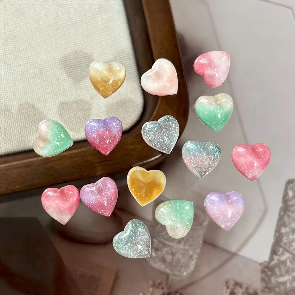 30Pcs 3D Kawaii Nail Charms – Heart Star Iridescent Glitter Kit Nail Art Charms Nixie 1-30pcs