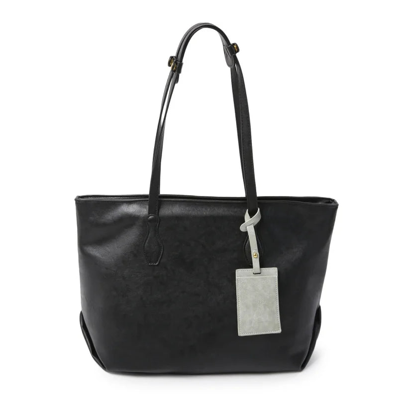 Waterproof PU Leather Large Tote Bag | Nixie Shoulder Handbag