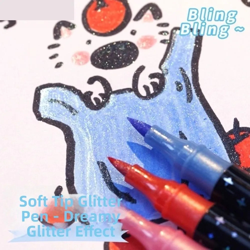 Double-Ended Glitter Pens 24–96 Colors Watercolor Marker Set
