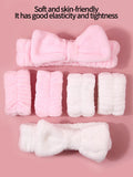 Plush Bow Hair Bands & Wrist Straps Set – Unisex Makeup Headband Bow Hair Headband Set Nixie MULTI Size fits all