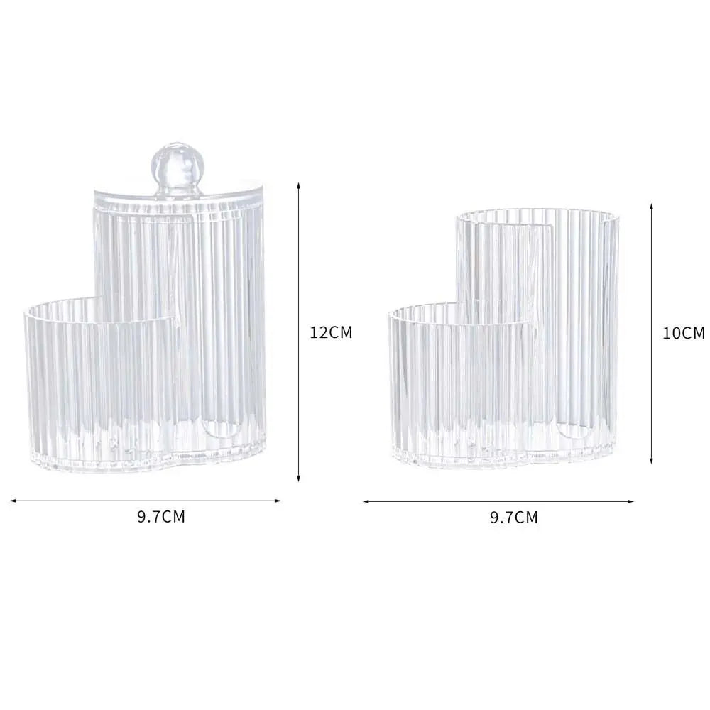 2-in-1 Q-Tip Holder Dustproof Makeup Pad Organizer Storage Box Makeup Organizer Box Nixie