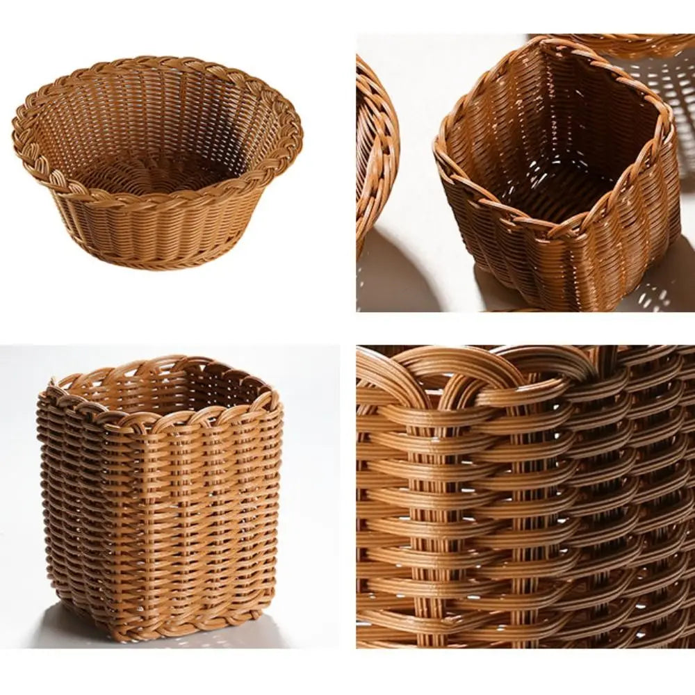 Handwoven Wicker Serving Baskets – 10 Styles | Rattan-Look Wicker Storage Basket Nixie