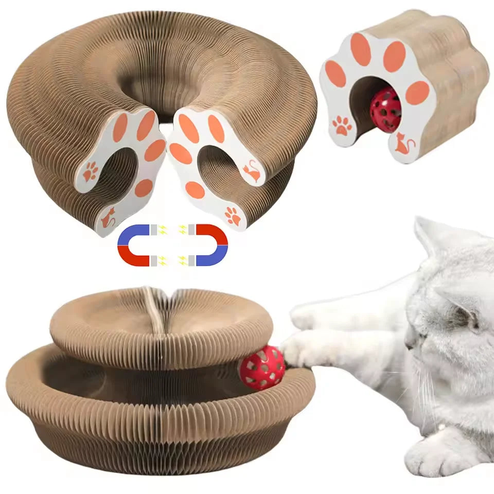 Foldable Accordion Cat Scratching Board & Interactive Cat Toy Cat Scratcher Toy Nixie