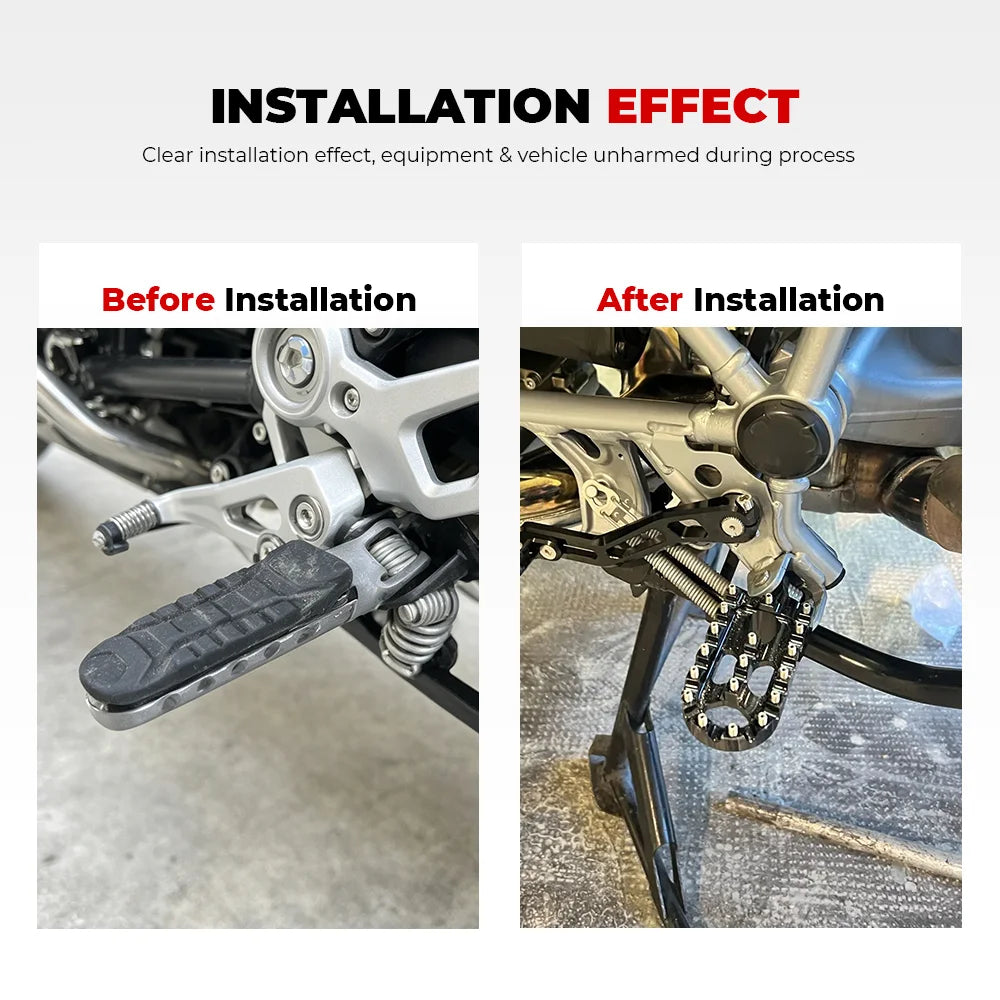 BMW GS Wide CNC Footpegs Black Aluminum R1300GS R1250GS F850GS Motorcycle Footpegs Nixie