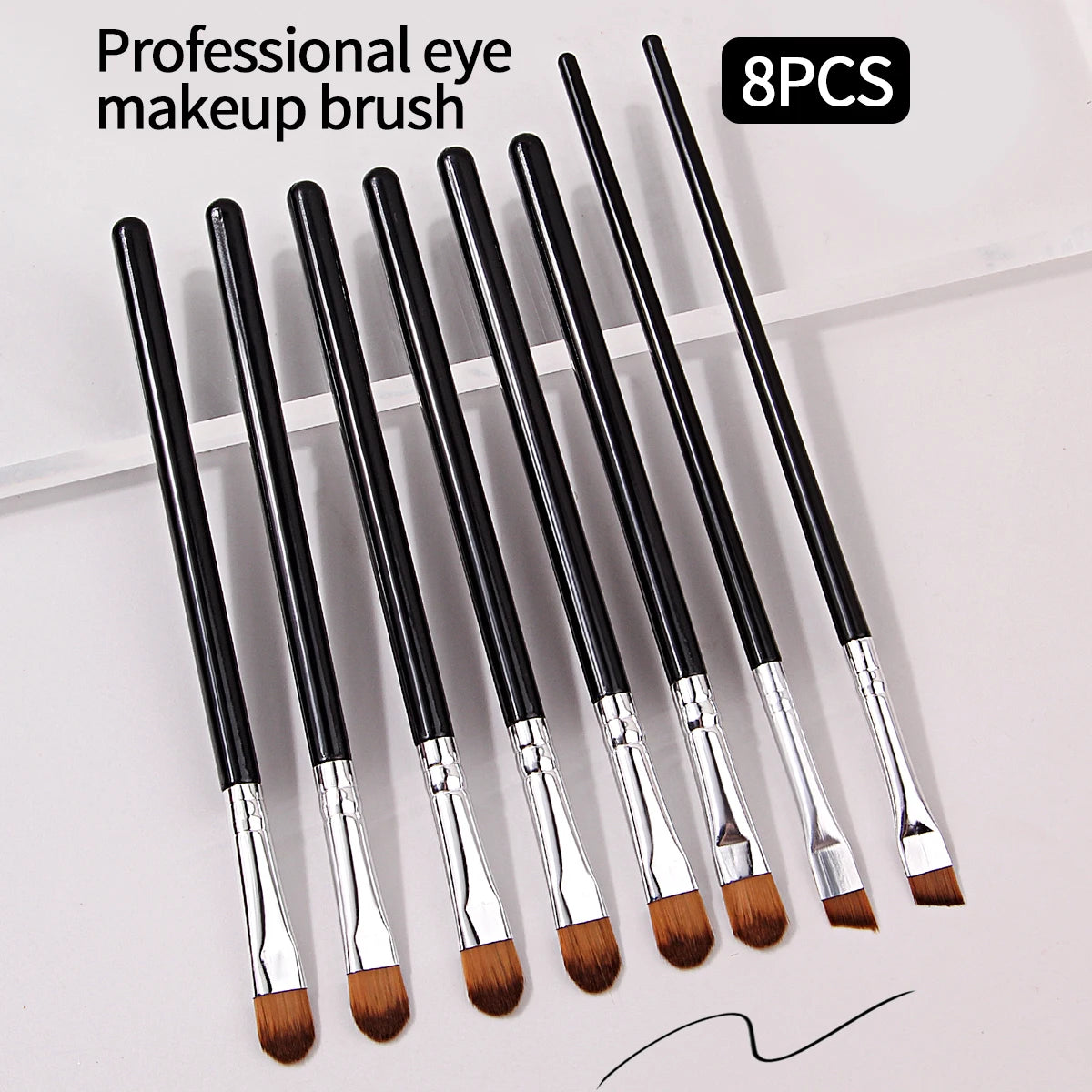 8-Piece Eye Makeup Brush Set – Eyeshadow, Liner & Brow Brushes Eye Makeup Brushes Nixie black
