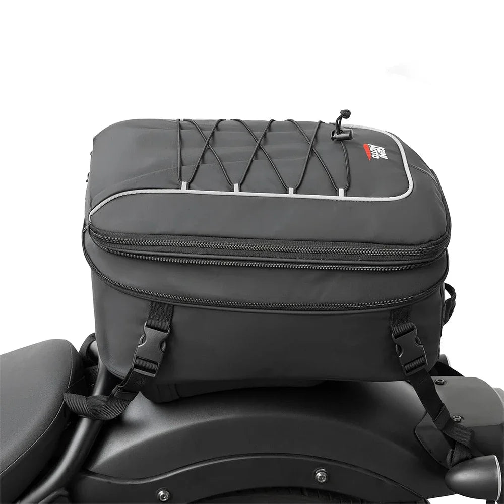 KEMITOUR 22L-30L Waterproof Motorcycle Tail Bag + Rain Cover Motorcycle Tail Bag Nixie Black