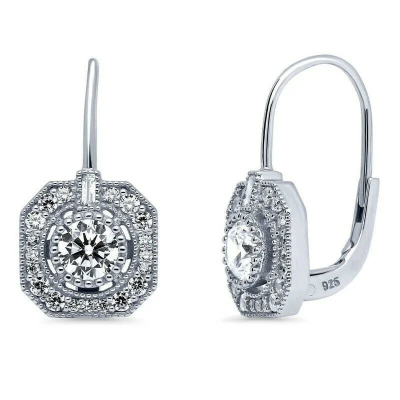 Princess Cut CZ Art Deco Necklace & Earrings Set | 3 Pcs CZ Jewelry Set Nixie