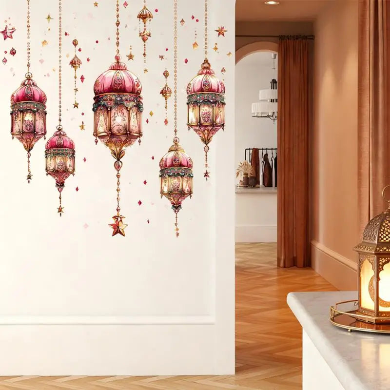 Ramadan Kareem Wall Stickers – Lantern Moon Star Eid Decals Wall Stickers Nixie