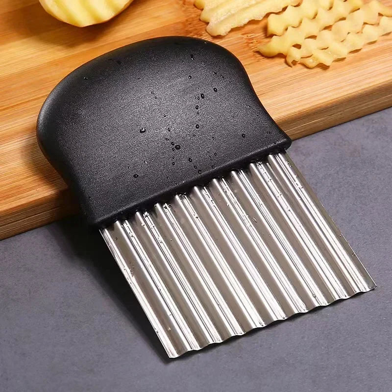 Stainless Steel Wave Knife – Crinkle Fry & Vegetable Cutter Vegetable Wave Cutter Nixie 1Pc