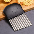 Stainless Steel Wave Knife – Crinkle Fry & Vegetable Cutter Vegetable Wave Cutter Nixie 1Pc