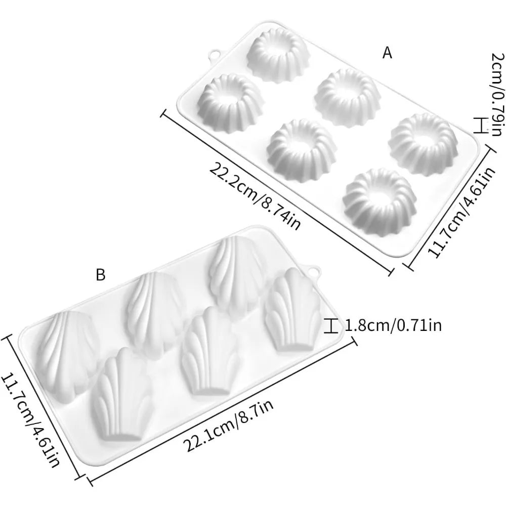 6-Hole Silicone Cake Mold for Mousse, Chocolate & Candy Silicone Cake Mold Nixie
