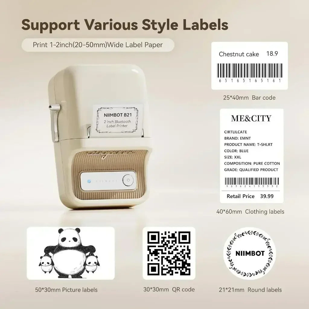 Niimbot B21/B1 Portable Bluetooth Thermal Label Printer