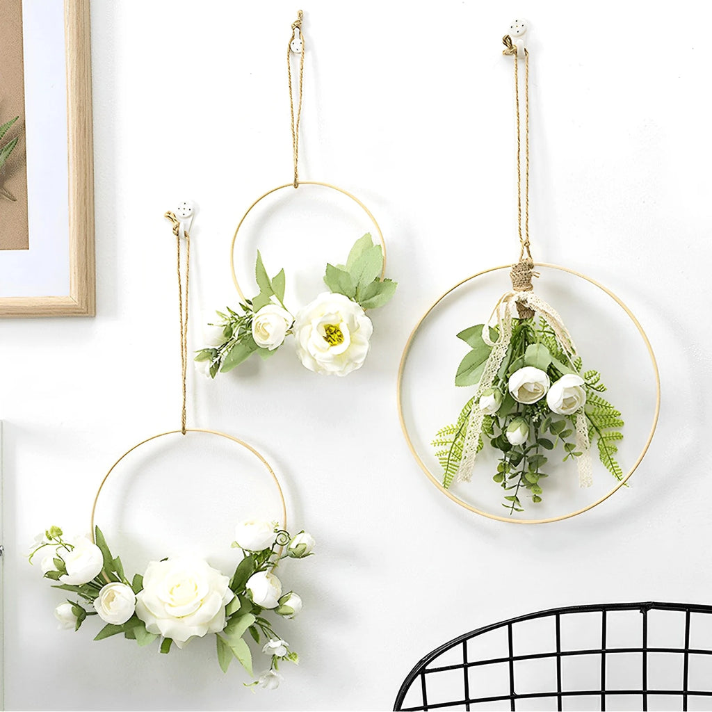 Bamboo Wooden Wreath Rings DIY Floral Hoops 10/18Pcs Craft Set Craft Embroidery Hoops Nixie