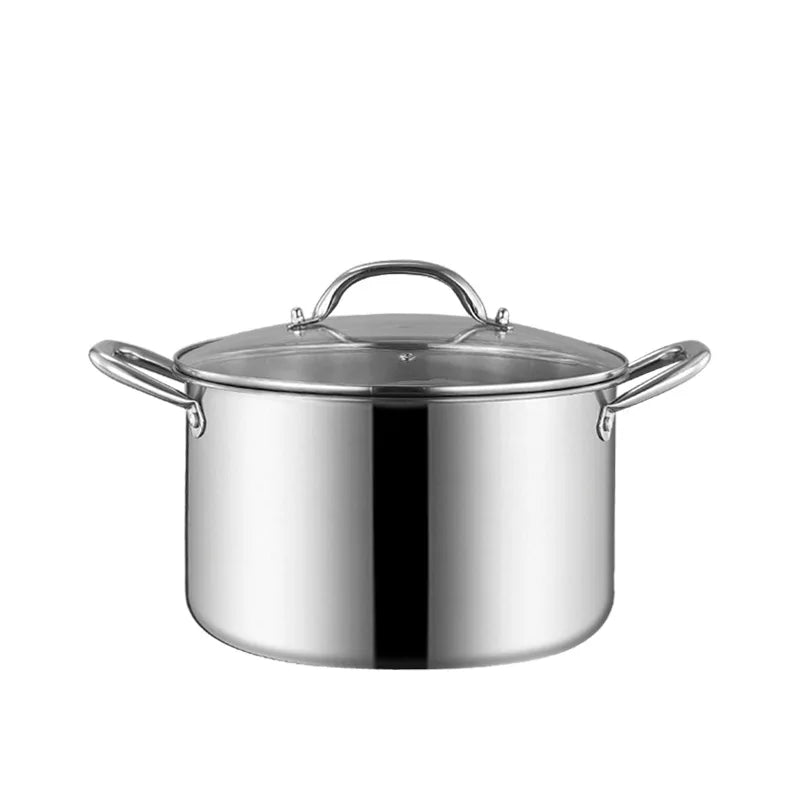 FEB.WIND Hybrid Nonstick Stockpot – Oven-Safe 900°F Glass Lid Nonstick Stockpot Nixie L