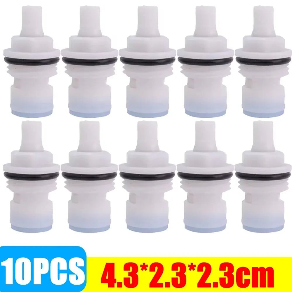 10Pcs Plastic Faucet Valve Cartridge 1/2" Thread Tap Core Replacement Faucet Valve Cartridge Nixie white