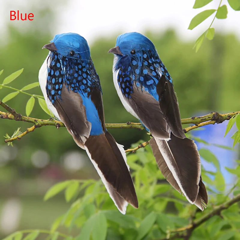 3D Artificial Foam Feather Bird Figurine – Home & Party Decor Decorative Bird Figurine Nixie Blue