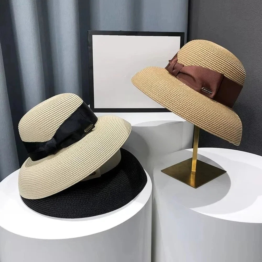 Women's Wide Brim Straw Sun Hat – UV Protection Beach Hat Straw Sun Hat Nixie