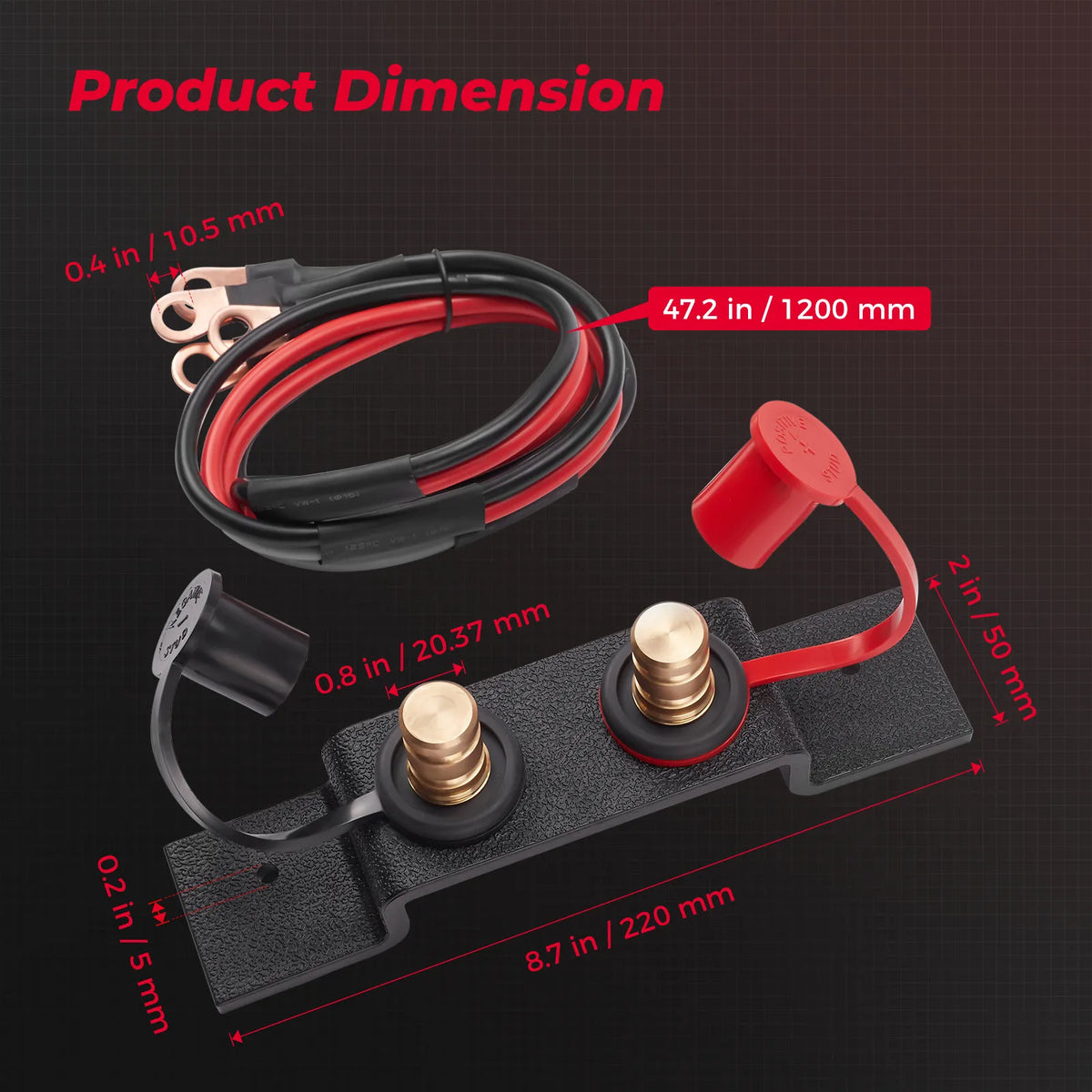 UTV Battery Terminal Relocation Kit – Can-Am Maverick, Polaris RZR Battery Relocation Kit Nixie