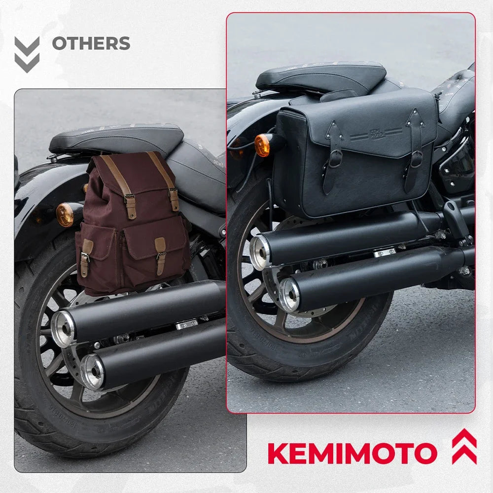 PU Leather Motorcycle Saddlebags – Waterproof Throw Over Side Bags Motorcycle Saddlebags Nixie