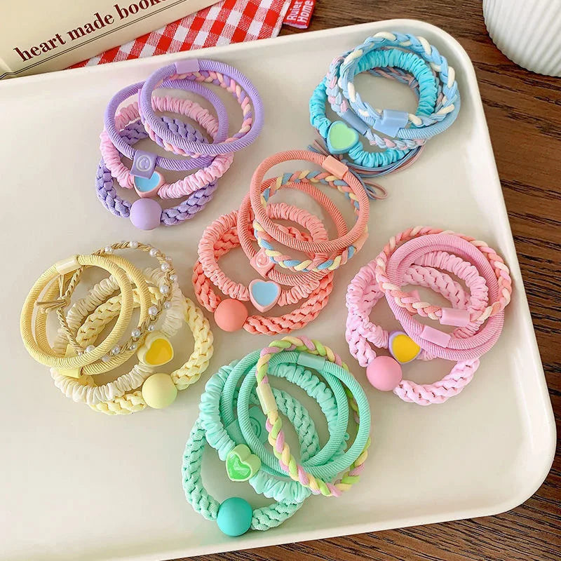 10-Pack Colorful Scrunchies Elastic Hair Ties for Women & Girls