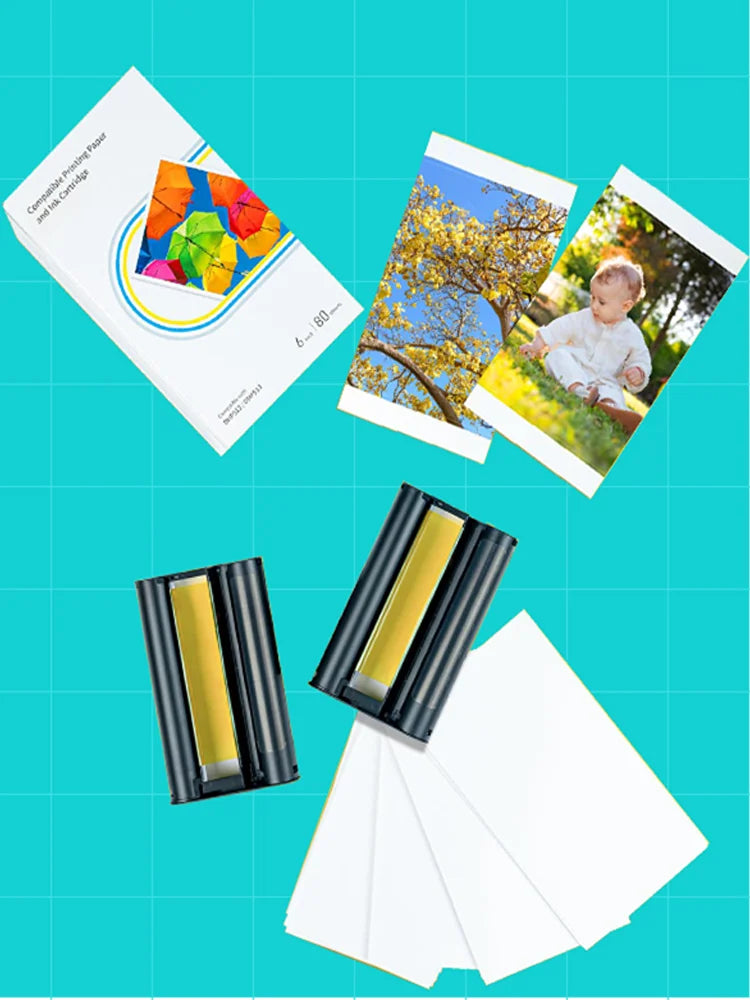 Labelife 4x6" Photo Paper + Ink for Liene Amber M100 M200 – 80 Sheets Photo Paper & Ink Kit Nixie
