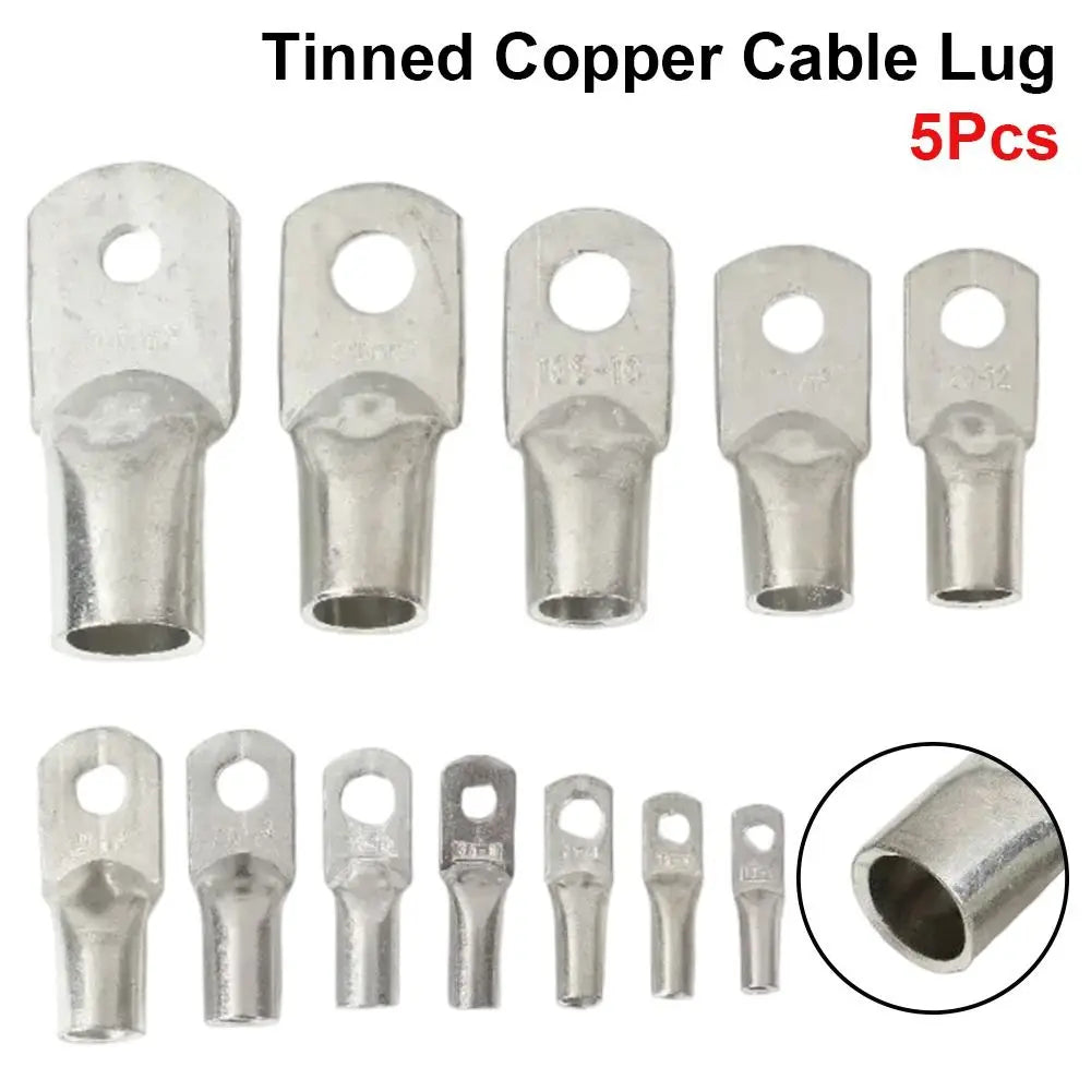 5Pcs JG Tinned Copper Ring Crimp Terminal Lugs 14-2AWG M6-M12 Ring Crimp Terminal Nixie