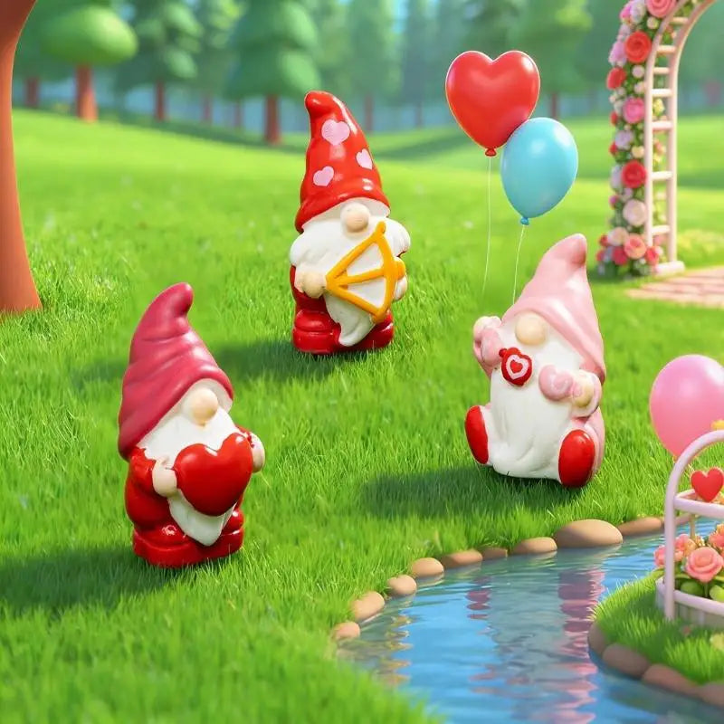 4pcs Mini Resin Gnome Figurines – Fairy Garden Mushroom Décor Decorative Figurines Nixie