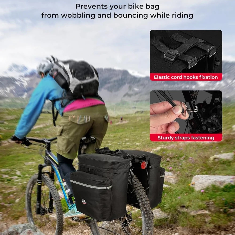 KEMITOUR 34L Bike Pannier Bags – Rear Rack with Rain Cover Bike Pannier Bags Nixie