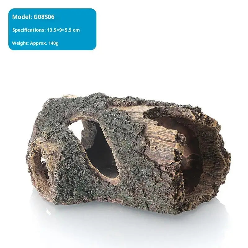 Resin Aquarium Decoration – Wooden Barrel & Tree Scenery Ornament Aquarium Ornament Nixie S