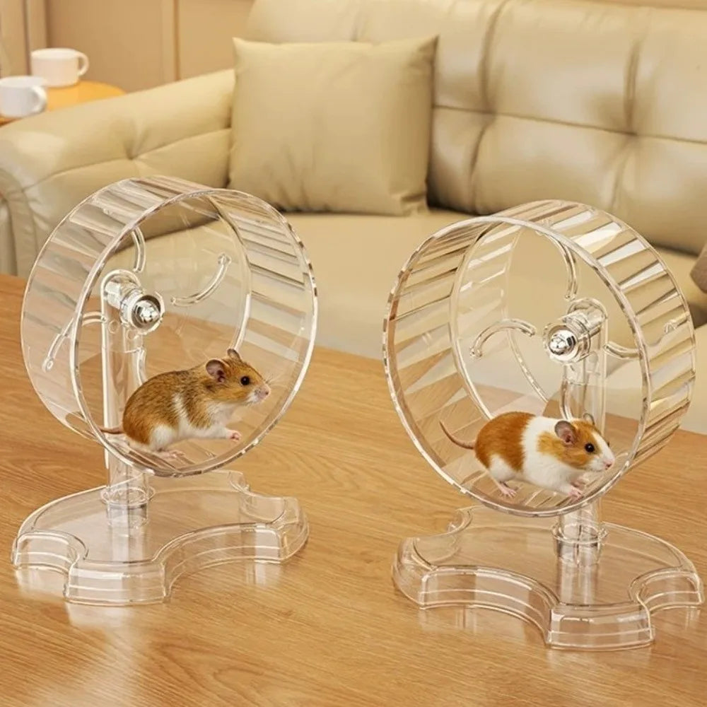 18cm Clear Hamster Running Wheel – Quiet & Height-Adjustable Pet Exercise Wheel Nixie