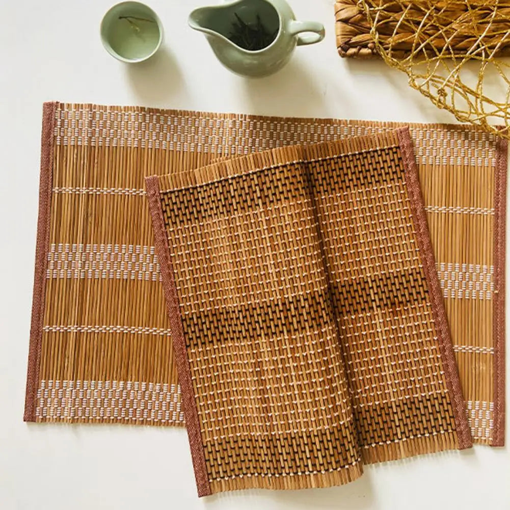 Bamboo Woven Rectangle Placemat – Heat-Resistant Table Mat