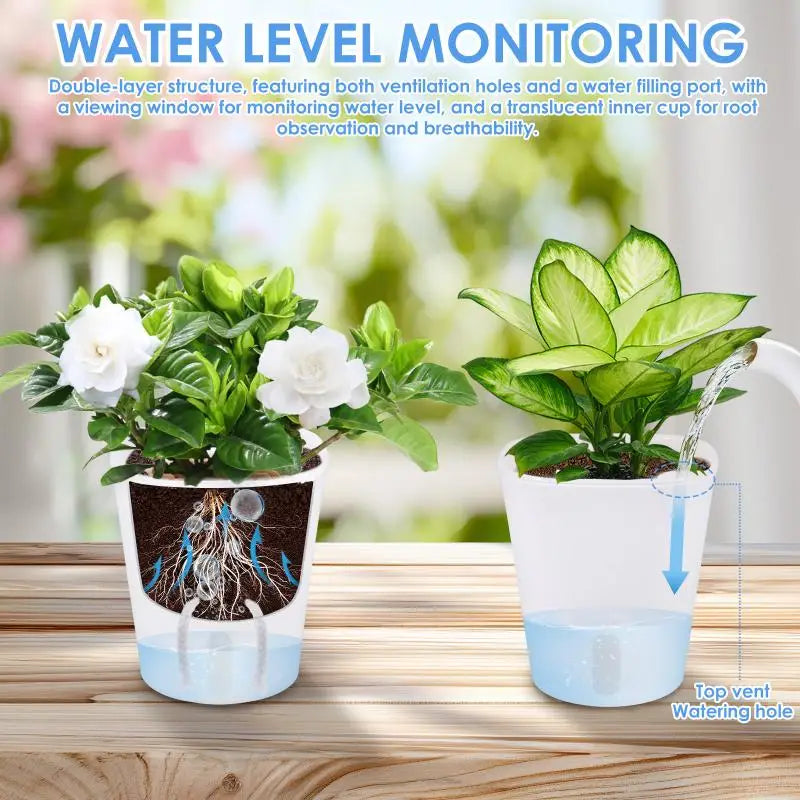 Self-Watering Planter Pot for Herbs & Succulents | 3/5/10 Pack