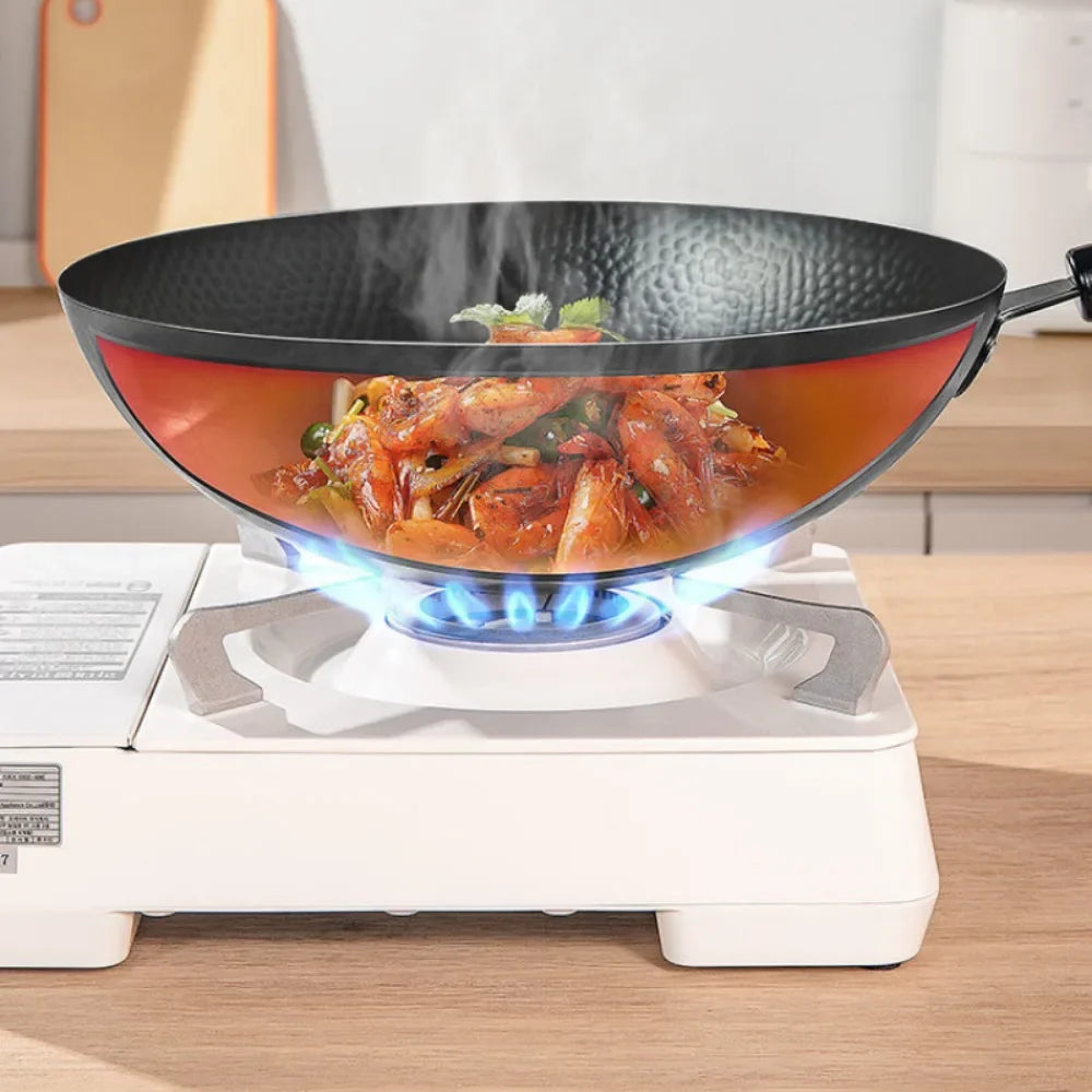 12.5" Carbon Steel Wok with Lid & Spatula – All Stoves Carbon Steel Wok Nixie