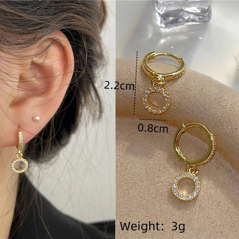 Nixie Zircon Drop Earrings – 14K Gold Plated Sparkle for Women Drop Earrings Nixie