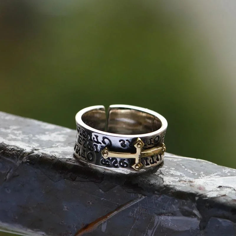 Punk Cross Ring | Zinc Alloy Adjustable Geometric Crystal Ring Fashion Ring Nixie
