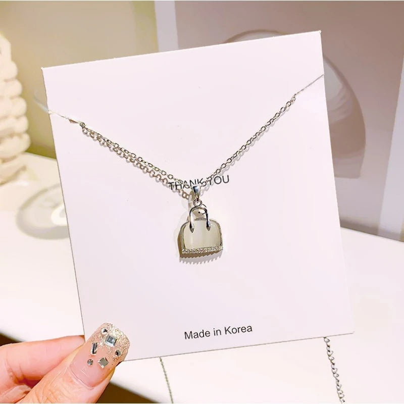 Cat's Eye Stone Pendant Necklace – Minimalist Gold Choker Pendant Necklace Nixie