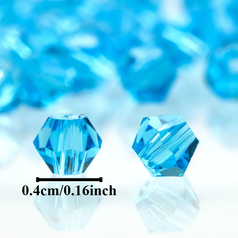 100pcs 4mm Bicone Loose Crystal Beads for Jewelry Making Crystal Craft Beads Nixie