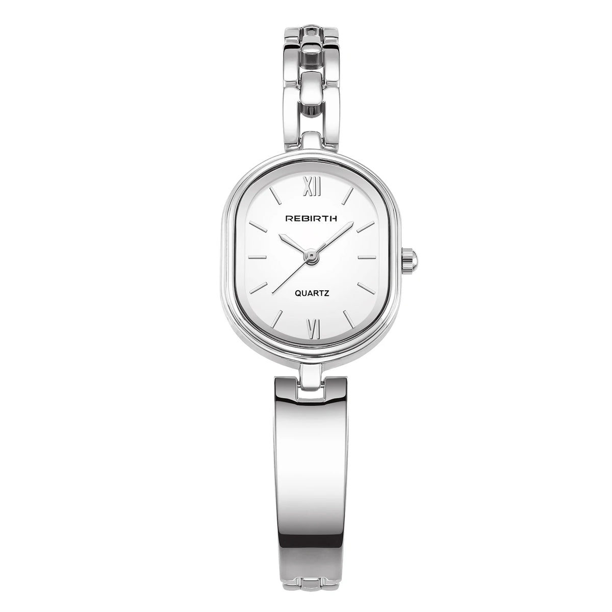 REBIRTH Women's Minimalist Quartz Watch – Casual Daily Wear Women's Quartz Watch Nixie Silver